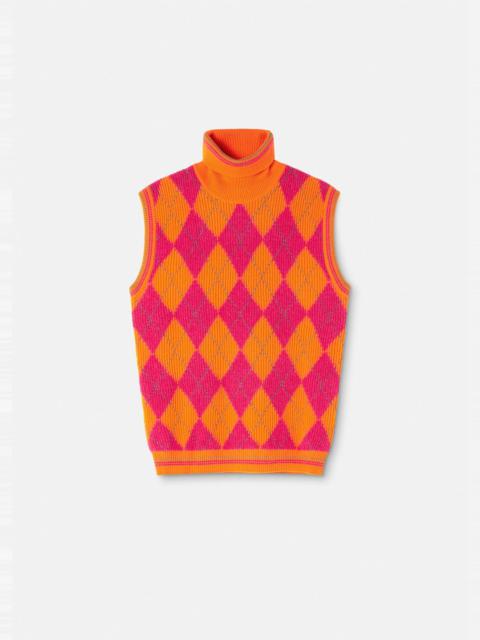 VERSACE Argyle Knitted Sweater Vest