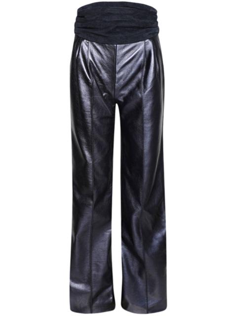 LaQuan Smith panelled high-shine trousers