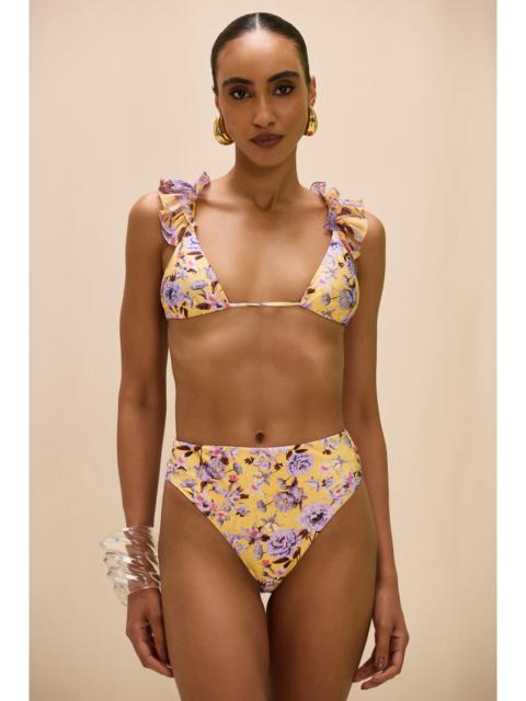 PatBO PEONY PRINT LYCRA HIGH WAIST BIKINI BOTTOM