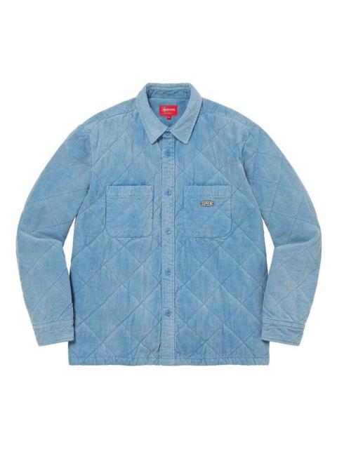 Supreme Supreme Washed Corduroy Zip Up Shirt Blue - SS24S27 BLUE