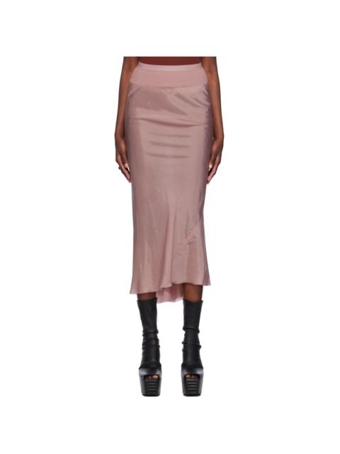 Pink Calf Midi Skirt