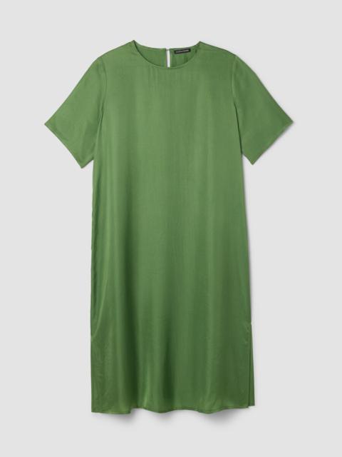 EILEEN FISHER Lightweight Satin Shimmer Tee Dress