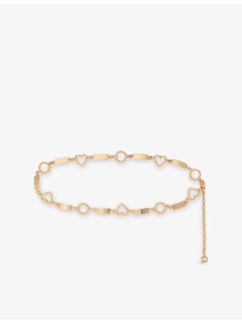 maje Twisted Heart Chain-Link Metal Belt