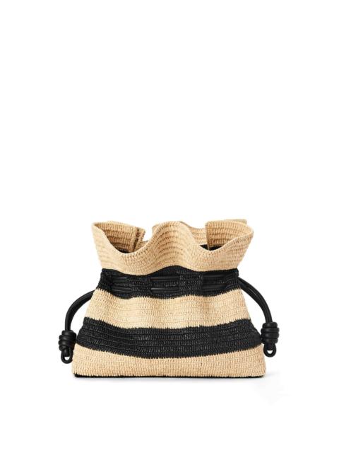 Loewe Flamenco Clutch in striped raffia and calfskin
