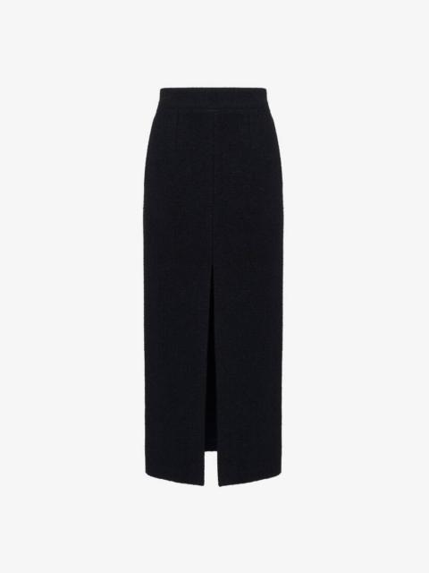 Women's Slashed Pencil Skirt in Black