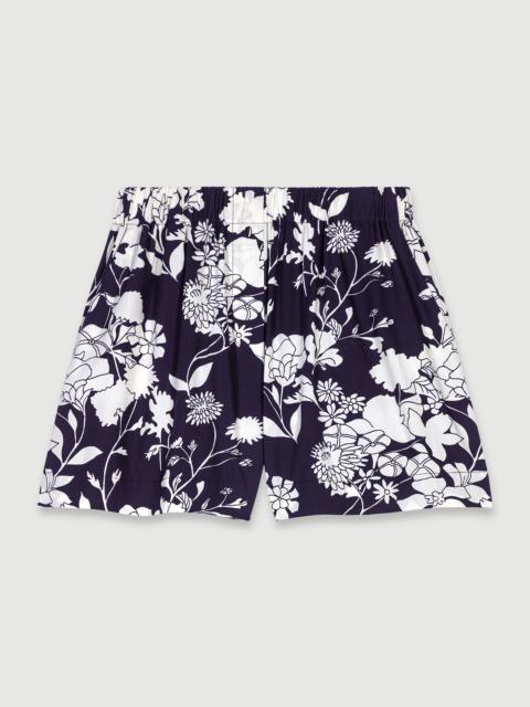 Patterned cotton shorts