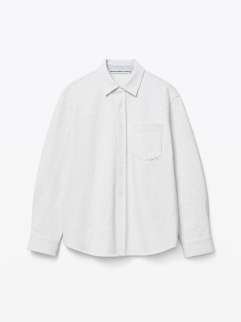 Alexander Wang COLLARED SHIRT IN PAPERY JAPANESE JERSEY