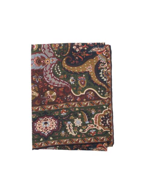 Etro silk-blend jacquard scarf with houndstooth motif and print