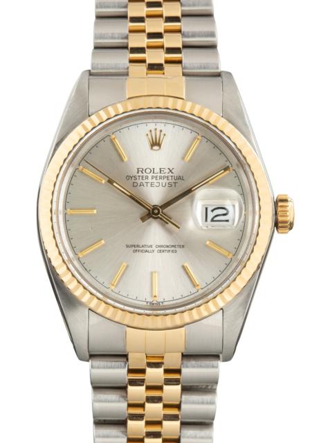 ROLEX Used Two Tone Rolex Datejust 36 ref 16013 Silver Dial