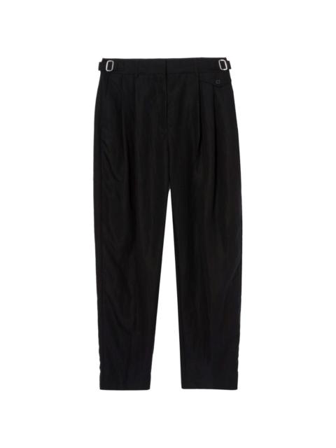 double-pleat tapered trousers