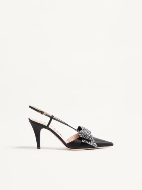 Valentino BOWOW SLINGBACK PUMPS IN SATIN 85MM