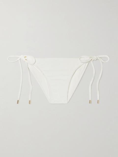 MELISSA ODABASH Cancun embellished bikini briefs White
