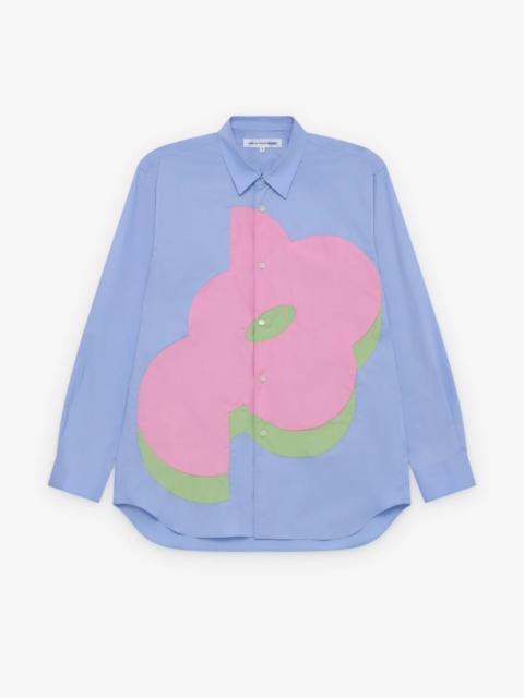Comme des Garçons SHIRT Bold Pattern Print Blue Button Shirt