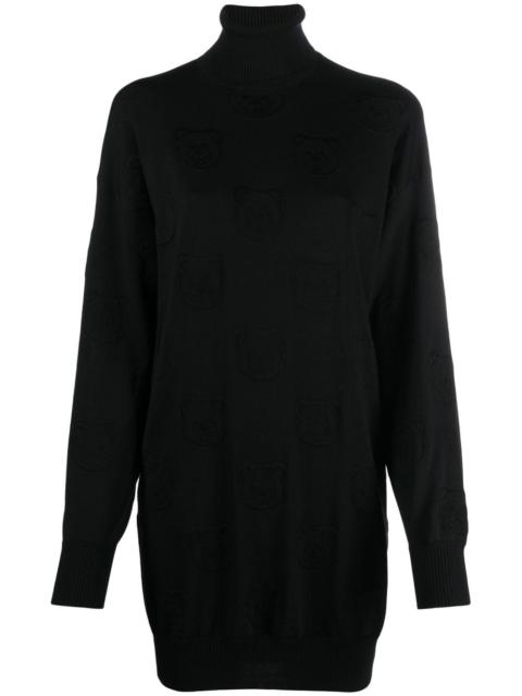 Moschino Teddy Bear intarsia-knit mini dress