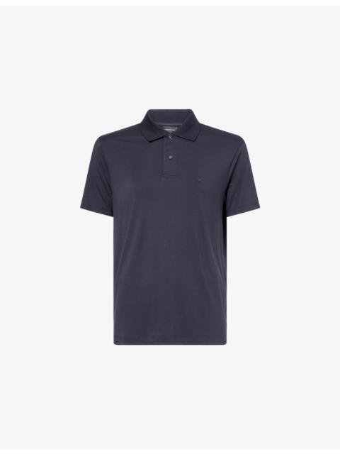 EMPORIO ARMANI Logo-Embroidered Modal-Blend Polo Top