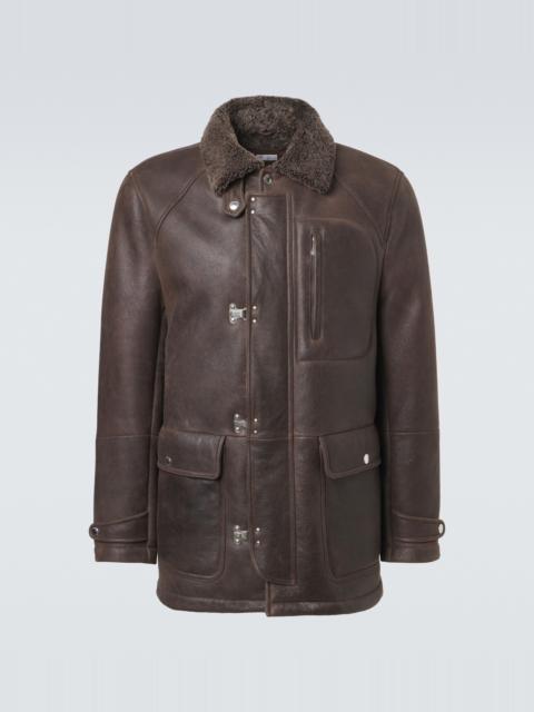 Brunello Cucinelli Shearling-lined leather jacket