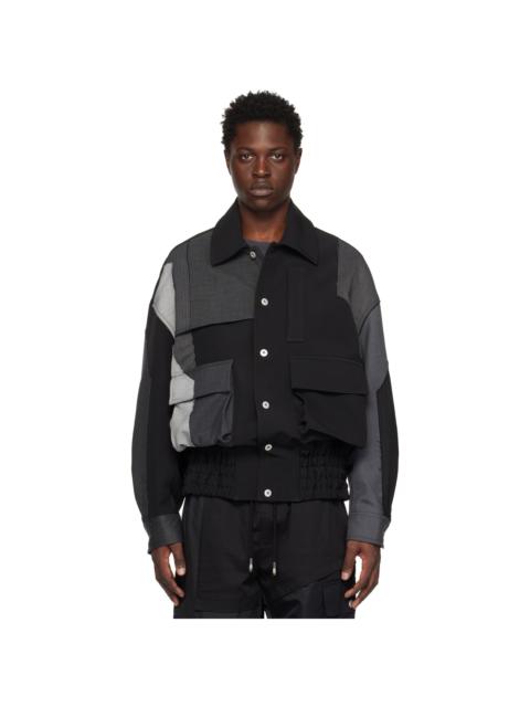 FENG CHEN WANG Black Patchwork Jacket