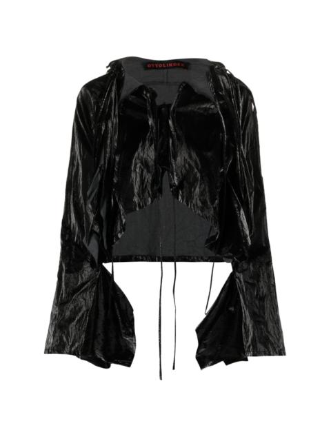 crinkled-effect cropped jacket