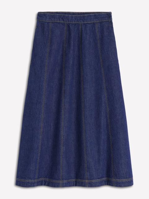 BODEN Joy Panelled Denim Skirt-indigo