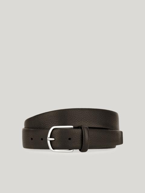 Canali DARK BROWN TUBULAR DEERSKIN BELT