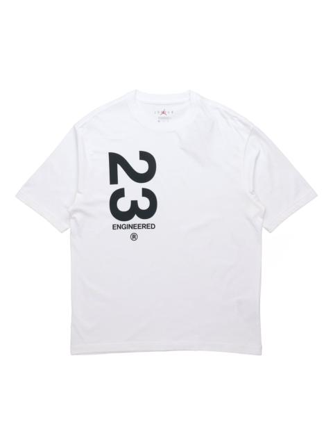 Air Jordan 23 Engineered Alphabet Printing Casual Sports Round Neck Short Sleeve White CZ4909-100