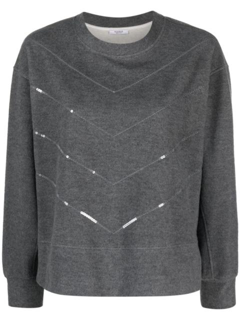 PESERICO sequin-embellished crew-neck sweatshirt