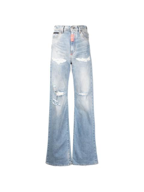 PHILIPP PLEIN ripped-detail denim jeans