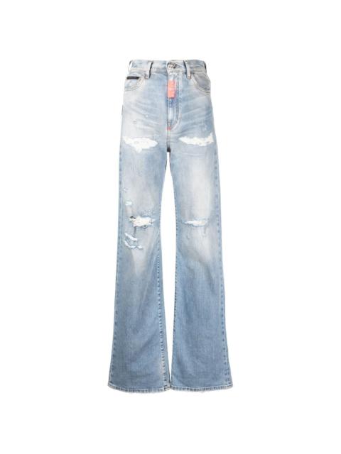PHILIPP PLEIN ripped-detail denim jeans