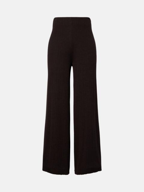 AGNONA Cashmere, wool, and silk wide-leg pants