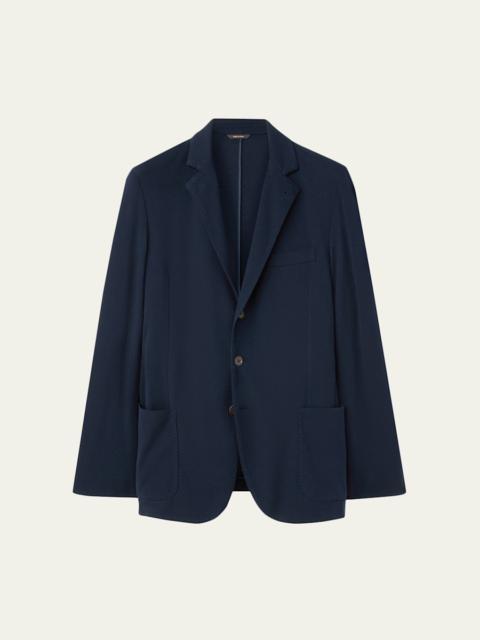 Loro Piana Men's Pique Single-Breasted Sweater Jacket