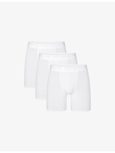 SKIMS Skims Stretch Pack of Three 5-inch Modal-Jersey Boxer Briefs