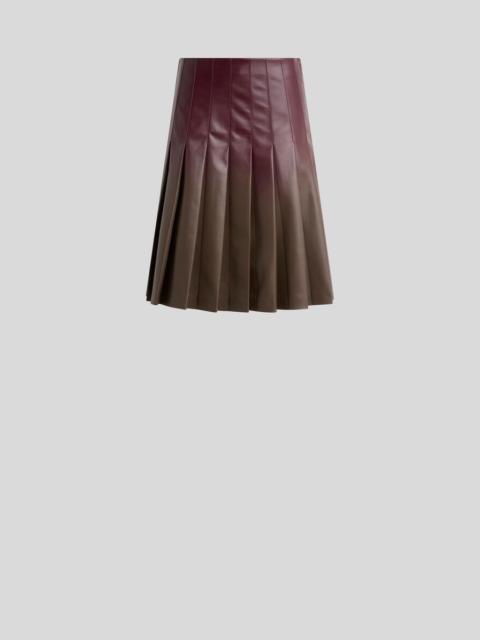 Etro SHORT PLEATED SKIRT IN DEGRADÉ LEATHER