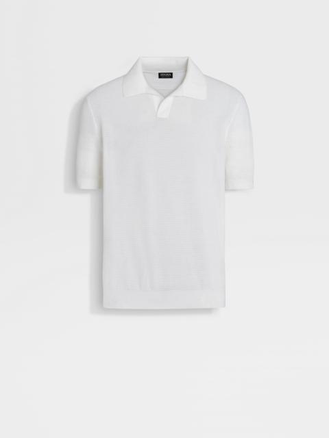 ZEGNA WHITE PREMIUM COTTON POLO SHIRT