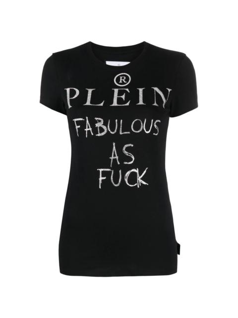 Sexy Pure rhinestone-embellished T-shirt