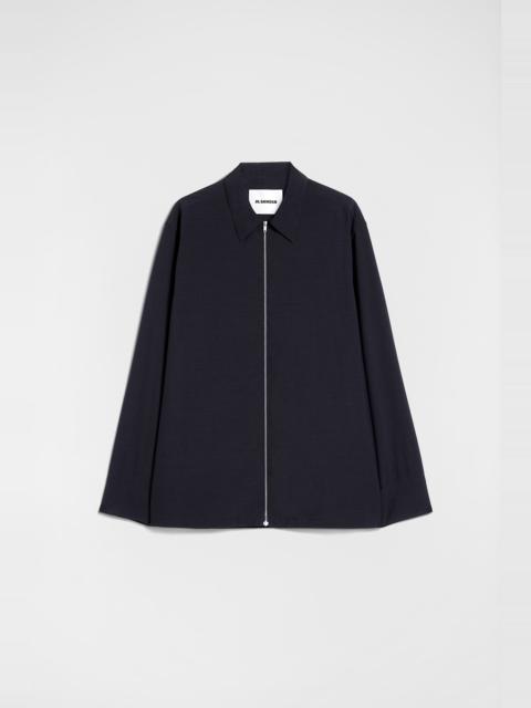 Jil Sander Wool Poplin Zip-Up Shirt