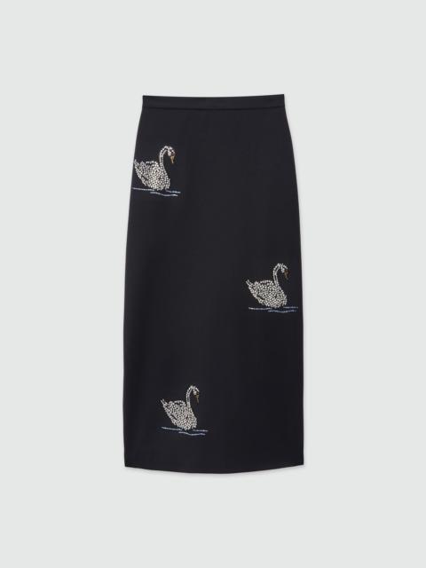 MSGM Blended wool midi dress with applications