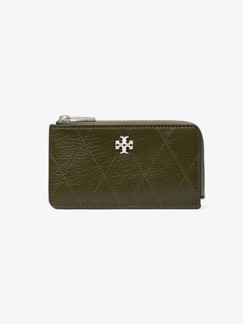 TORY BURCH Charlie Quilted Zip Card Case