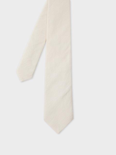 Paul Smith Ecru Linen-Silk Blend Textured Tie