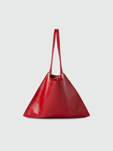 MSGM Red leather asymmetrical bag