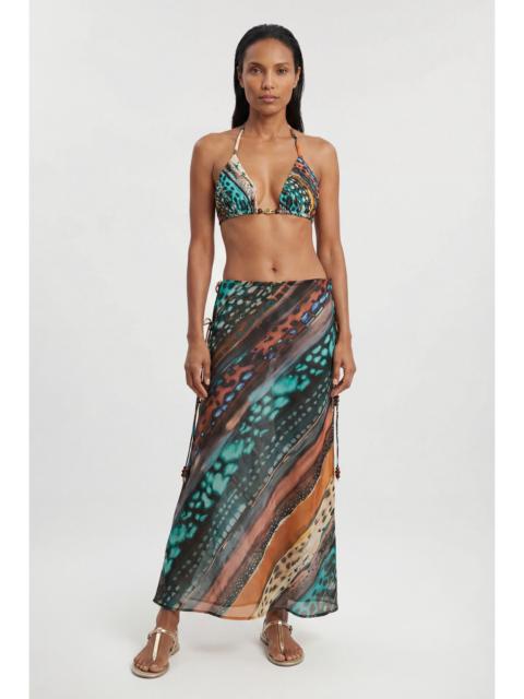 KAREN MILLEN Linear Animal Printed Skirt