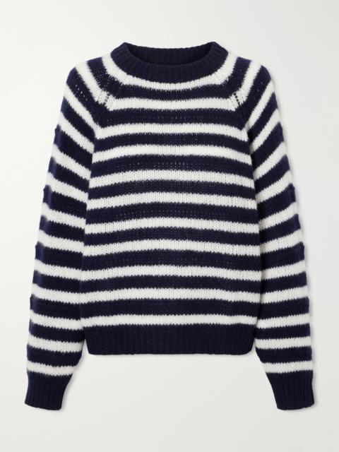 LISA YANG Reni Striped Cashmere And Silk-blend Sweater