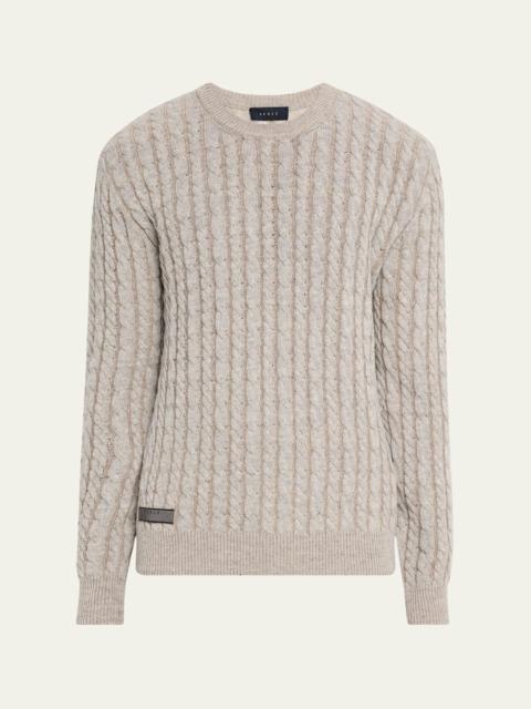 SEASE Men's Linen-Cashmere Cable Sweater