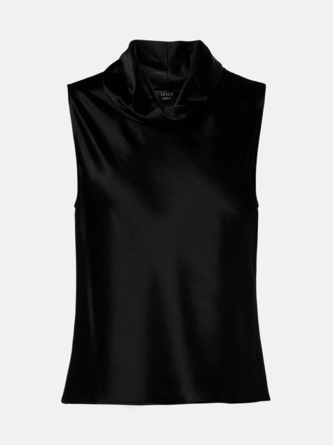 LESET Barb satin top