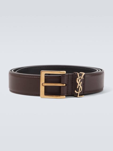 SAINT LAURENT Cassandre leather belt