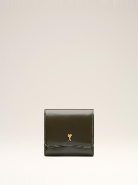 AMI Paris GREEN COW LEATHER PARIS PARIS COMPACT WALLET