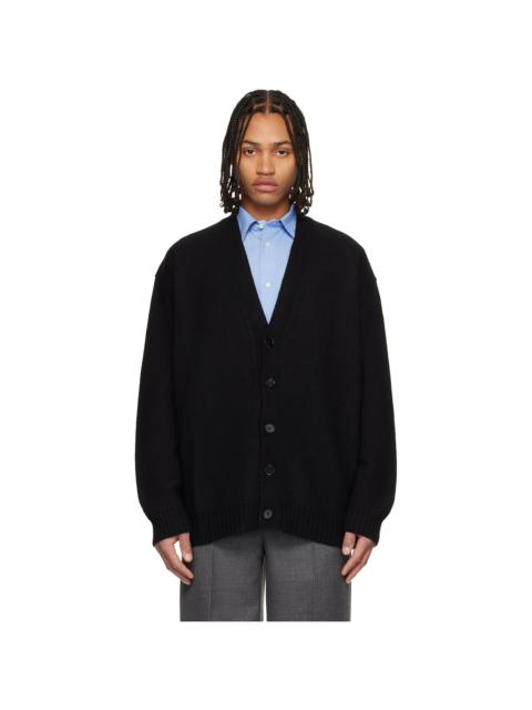 Jil Sander Black Wool V-Neck Cardigan