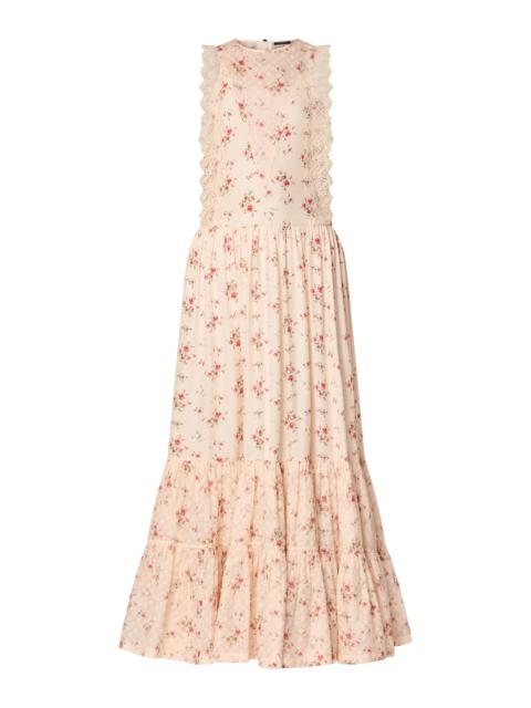 Louis Vuitton Lace Trim Floral Dress