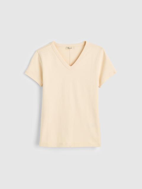Madewell The '90s V-Neck Baby Tee in Compact Cotton