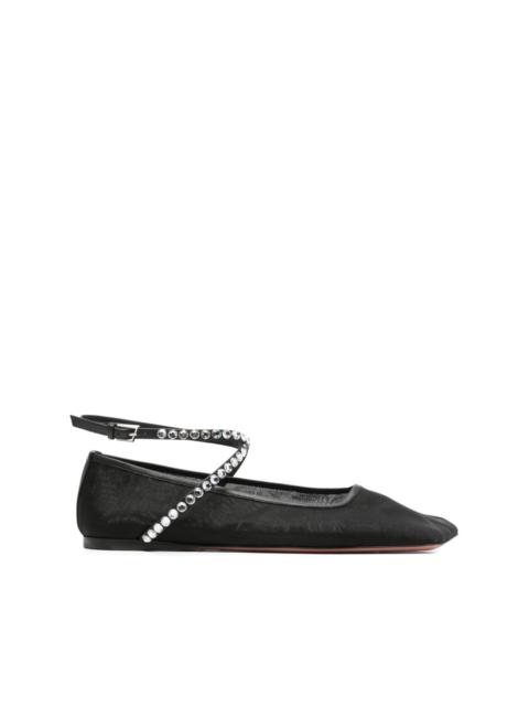 Amina Muaddi Ane mesh ballerina shoes