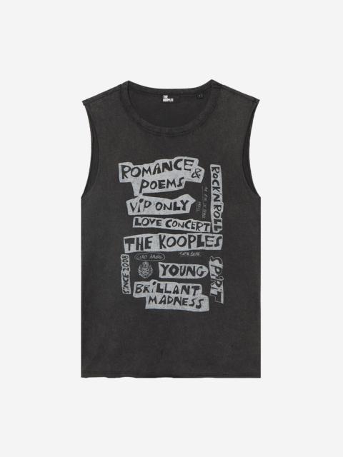 The Kooples TANK TOP WITH FADED BLACK SCREEN PRINT